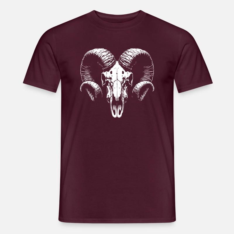 Widder Schädel Tier Design - Männer T-Shirt - Ziegelrot