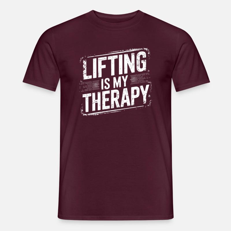 Lifting is my Therapy - Männer T-Shirt - Ziegelrot