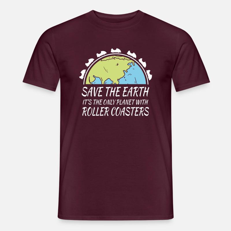 Achterbahn Freizeitpark Vergnügungspark - Männer T-Shirt - Ziegelrot