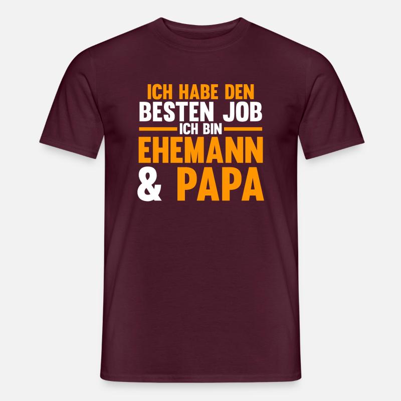 Vater Papi Papa - Männer T-Shirt - Ziegelrot