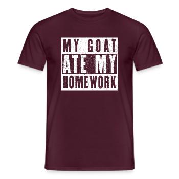 Ma chèvre a mangé mes devoirs - T-shirt homme - rouge brique - Devant - AI Model Male 178 light (178cm)
