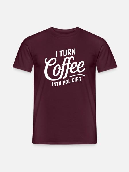 Für Versicherungsprofis, die Kaffee lieben - Männer T-Shirt - Ziegelrot