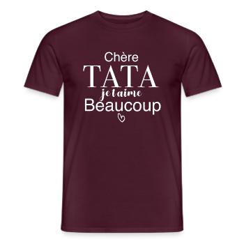 Chère tata je t aime beaucoup - T-shirt homme - rouge brique - Devant - AI Model Male 178 light (178cm)