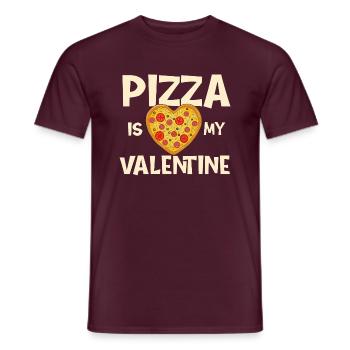 Pizza Is My Valentine - Food Lover - Men's T-Shirt - brick red - Front - AI Model Male 178 light (178cm)