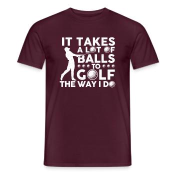 Il faut beaucoup de balles pour jouer au golf comme je le fais - T-shirt homme - rouge brique - Devant - AI Model Male 178 light (178cm)