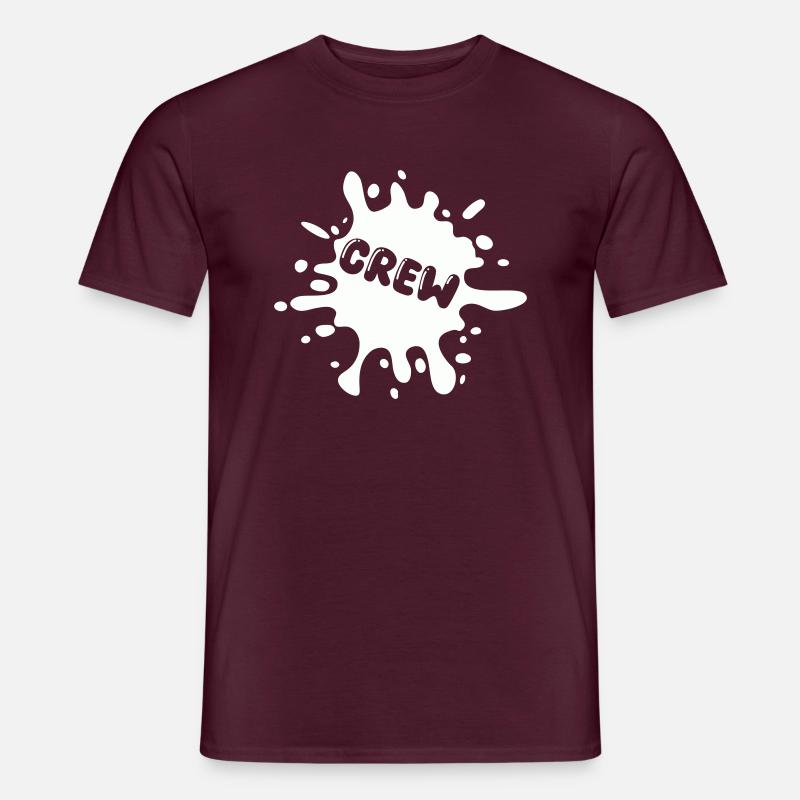 crew klecks splatter - Männer T-Shirt - Ziegelrot