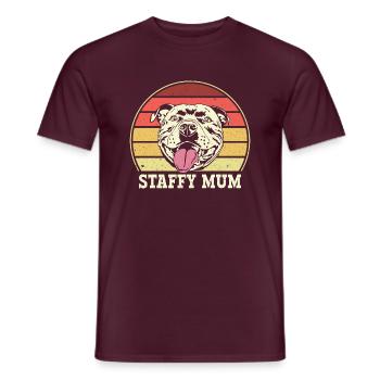 American Staffordshire Bull Terrier Staffy Dog - Men's T-Shirt - brick red - Front - AI Model Male 178 light (178cm)