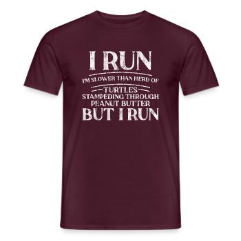 I Run, I'm Slower Than Herd Of Turtles 3 - Men's T-Shirt - brick red - Front - AI Model Male 178 light (178cm)