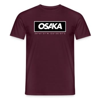 OSAKA - GPS Coordinates - Men's T-Shirt - brick red - Front - AI Model Male 178 light (178cm)