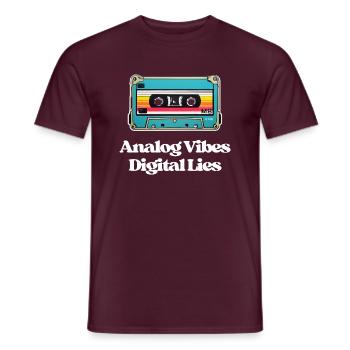 Analog Vibes, Digital Lies - Men's T-Shirt - brick red - Front - AI Model Male 178 light (178cm)