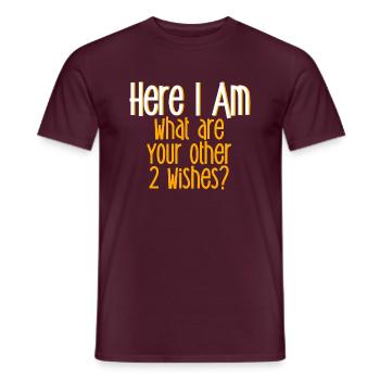 Me voici, quels sont vos 2 autres souhaits 4 - T-shirt homme - rouge brique - Devant - AI Model Male 178 light (178cm)