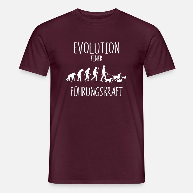 Evolution Einer Führungskraft Hund - Männer T-Shirt - Ziegelrot