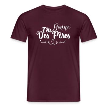 Bonne Fête des pères - T-shirt homme - rouge brique - Devant - AI Model Male 178 light (178cm)