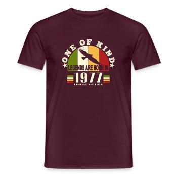Legend Born 1977 Birthday 47 Years - Men's T-Shirt - brick red - Front - AI Model Male 178 light (178cm)