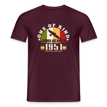 Legend Born 1951 Birthday 73 Years - Men's T-Shirt - brick red - Front - AI Model Male 178 light (178cm)