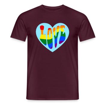 Regenbogen Love Herz LGBT Gay Pride Monat - Männer T-Shirt - Ziegelrot - Vorne - AI Model Male 178 light (178cm)