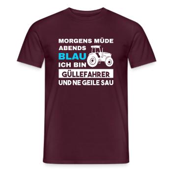 Morgens Müde Abends Blau Güllefahrer - Männer T-Shirt - Ziegelrot - Vorne - AI Model Male 178 light (178cm)