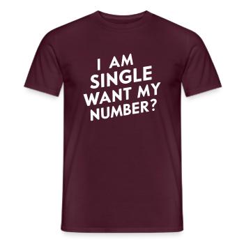 Ich bin Single Willst du meine Nummer - Männer T-Shirt - Ziegelrot - Vorne - AI Model Male 178 light (178cm)