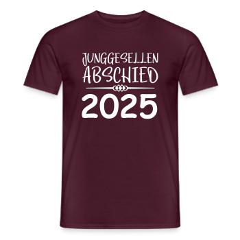 Enterrement de vie de garçon 2025 - T-shirt homme - rouge brique - Devant - AI Model Male 178 light (178cm)