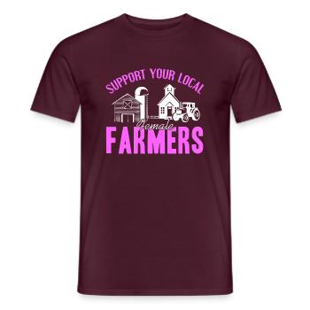Support Your Local Female Farmers Awesome Present - Men's T-Shirt - brick red - Front - AI Model Male 178 light (178cm)