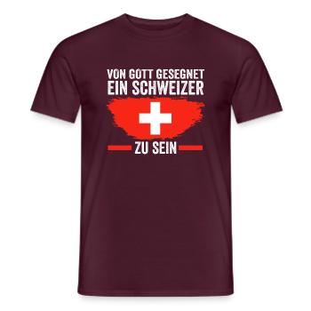 Schweiz Schweizer - Männer T-Shirt - Ziegelrot - Vorne - AI Model Male 178 light (178cm)