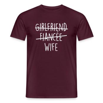 Girlfriend Fiancée Wife - Bride Wedding Fun - Men's T-Shirt - brick red - Front - AI Model Male 178 light (178cm)
