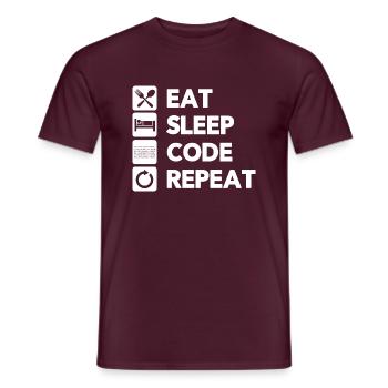 Eat Sleep Code Repeat Coder Programmer Software De - Männer T-Shirt - Ziegelrot - Vorne - AI Model Male 178 light (178cm)