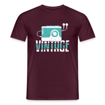 Walkman Artwork Music Player - Men's T-Shirt - brick red - Front - AI Model Male 178 light (178cm)