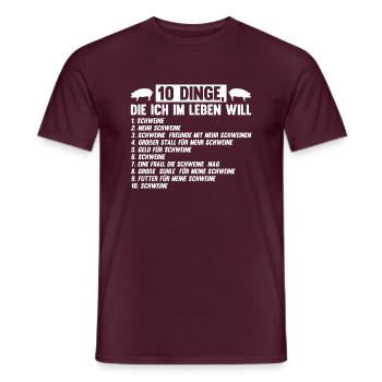 Schwein Bauer Landwirtschaft Geschenk - Männer T-Shirt - Ziegelrot - Vorne - AI Model Male 178 light (178cm)