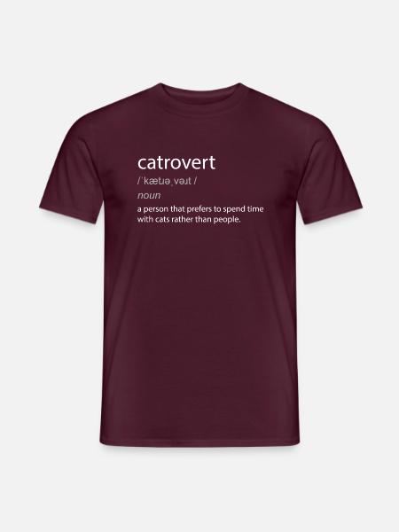 Catrovert Katzenliebhaber witzige Definition - Männer T-Shirt - Ziegelrot