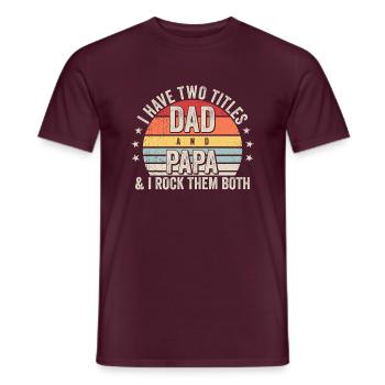 I Have Two Titles Dad And Papa Retro Sunset - Men's T-Shirt - brick red - Front - AI Model Male 178 light (178cm)