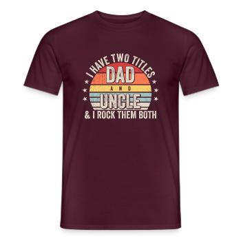 I Have Two Titles Dad And Uncle Retro Sunset - Men's T-Shirt - brick red - Front - AI Model Male 178 light (178cm)