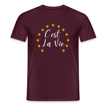 C'est La Vie Eurovision 2025 - Men's T-Shirt - brick red - Front - AI Model Male 178 light (178cm)