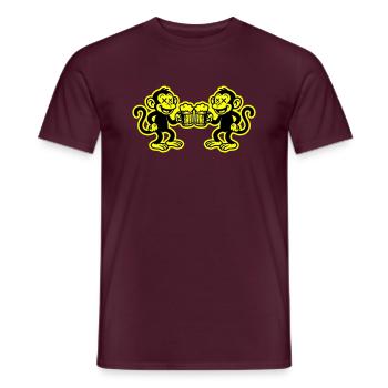 Bière Singe Drôle - T-shirt homme - rouge brique - Devant - AI Model Male 178 light (178cm)