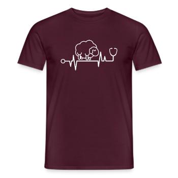 Herzschlag von Schafen - Männer T-Shirt - Ziegelrot - Vorne - AI Model Male 178 light (178cm)