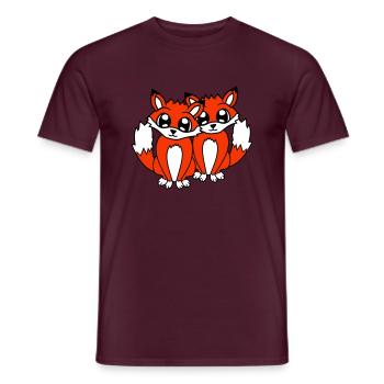 2 Foxes Friends Red Fox Two Wild Animals Team - Men's T-Shirt - brick red - Front - AI Model Male 178 light (178cm)