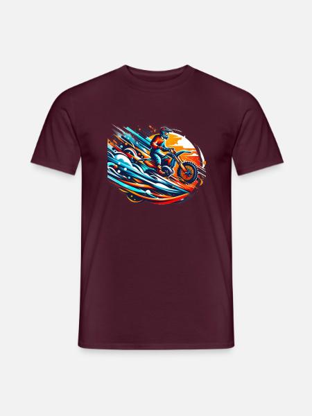 Motorrad Motocross biker bike - Männer T-Shirt - Ziegelrot