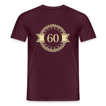 60 number emblem - Men's T-Shirt - brick red - Front - AI Model Male 178 light (178cm)
