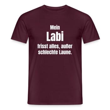 Mein Labi frisst alles, außer schlechte Laune. - Männer T-Shirt - Ziegelrot - Vorne - AI Model Male 178 light (178cm)
