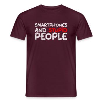Smartphones et gens stupides 3 - T-shirt homme - rouge brique - Devant - AI Model Male 178 light (178cm)