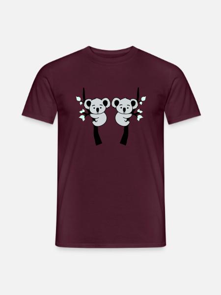 Koala Bear Comic Tree 2 - Men's T-Shirt - brick red
