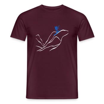Mountain Skier Silhouette Mountain Skis - Men's T-Shirt - brick red - Front - AI Model Male 178 light (178cm)
