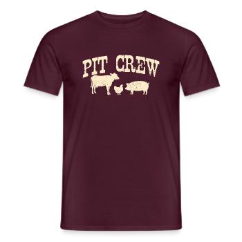 Pit Crew Drôle BBQ Grillades Fumer Amateur de viande - T-shirt homme - rouge brique - Devant - AI Model Male 178 light (178cm)