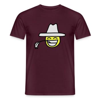 cowboy_smiley - T-shirt homme - rouge brique - Devant - AI Model Male 178 light (178cm)