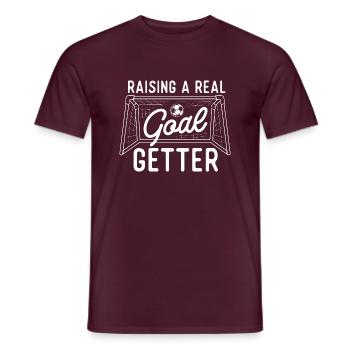 Raising A Real Goal Getter - Soccer Mom Gift - Men's T-Shirt - brick red - Front - AI Model Male 178 light (178cm)