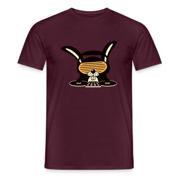 Lustiger Süßer DJ Party Hase Kaninchen Tier Club - Männer T-Shirt - Ziegelrot - Vorne - AI Model Male 178 light (178cm)