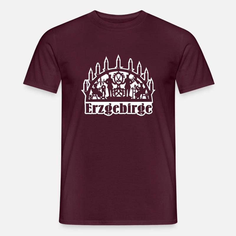 Schwibbogen Erzgeb diff - Männer T-Shirt - Ziegelrot