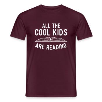 All The Cool Kids Are Reading - Fun Book Lover - Men's T-Shirt - brick red - Front - AI Model Male 178 light (178cm)