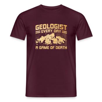 Géologue Un jeu de mort tous les jours - T-shirt homme - rouge brique - Devant - AI Model Male 178 light (178cm)