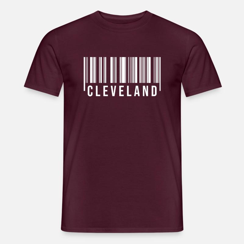 Cleveland Barcode - Männer T-Shirt - Ziegelrot